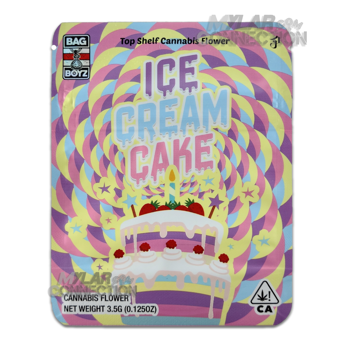 Bag Boyz Ice Cream Cake Empty 3.5g Dry Herb Flower Mylar Bag Packaging