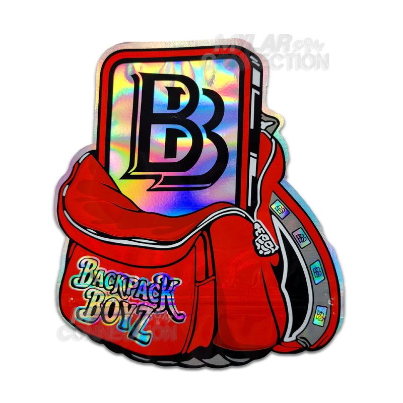 Backpack Boyz Die-cut Backpack Shaped 3.5g Mylar Bag Back 