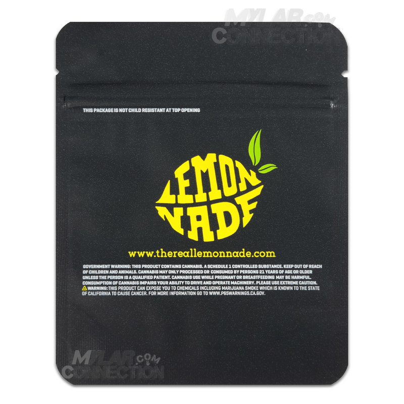 Yellow Fruit Stripes By Lemonnade Empty 3.5g Smell Proof Dry Herb Mylar Bag