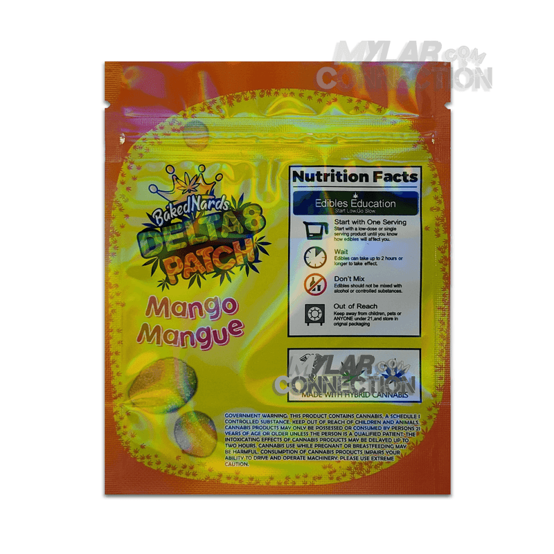 Delta 8 Patch Mango Empty Edible Packaging 500mg/1000mg Mylar Bags