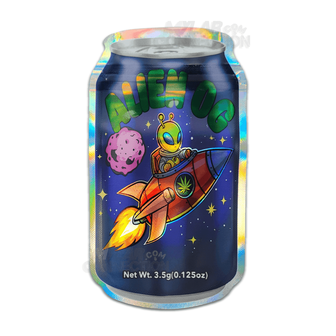 Exotic Alien OG Die-Cut 3.5g Empty Mylar Bag Smell Proof Packaging