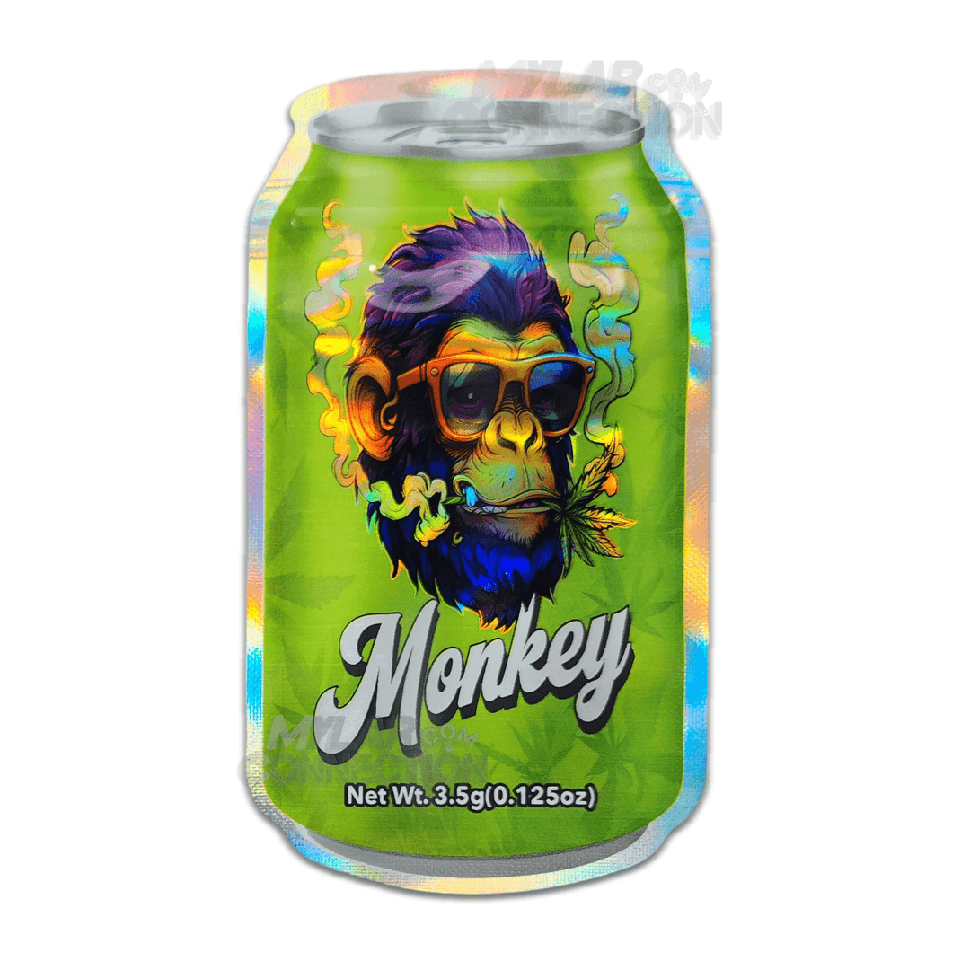 Exotic Monkey Die-Cut 3.5g Empty Mylar Bag Smell Proof Packaging