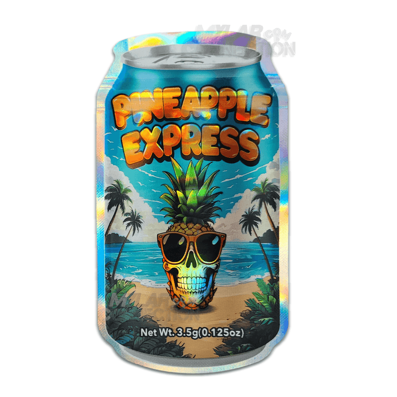Exotic Pineapple Express Die-Cut 3.5g Empty Mylar Bag Smell Proof Packaging