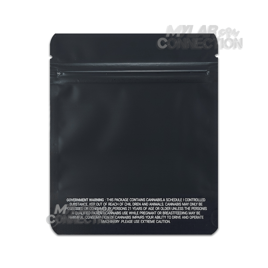 Plain Black 3.5g Empty Flower Dry Herb Mylar Bag Smell Proof Packaging