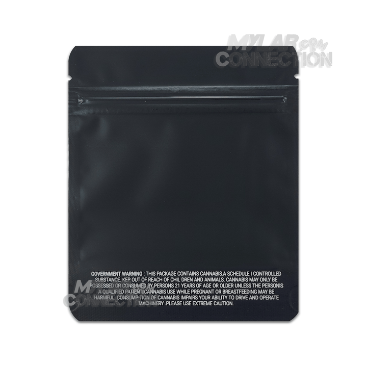 Plain Black 3.5g Empty Flower Dry Herb Mylar Bag Smell Proof Packaging