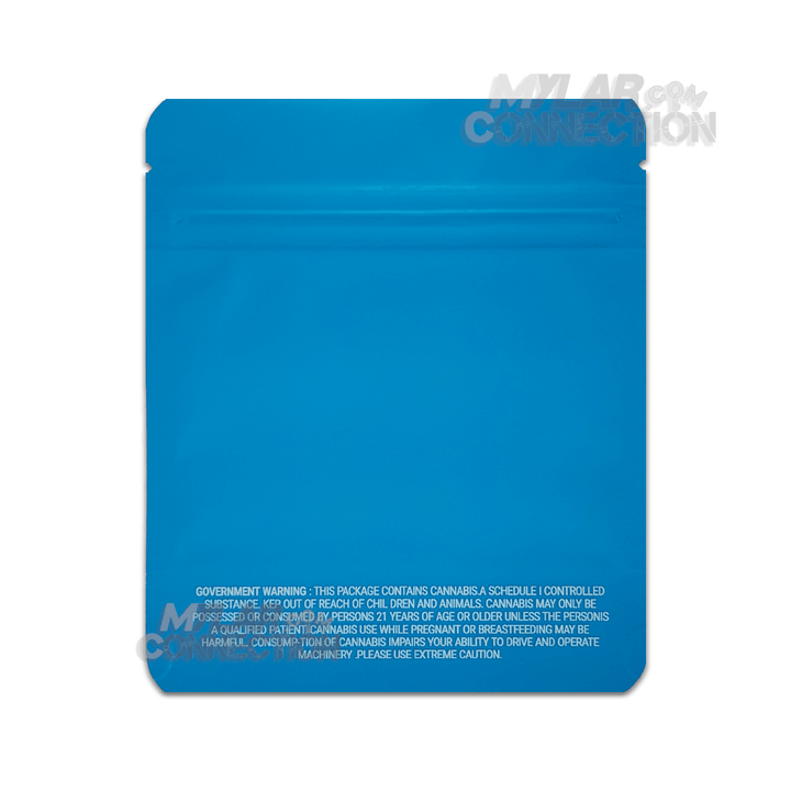 Plain Blue 3.5g Empty Flower Dry Herb Mylar Bag Smell Proof Packaging