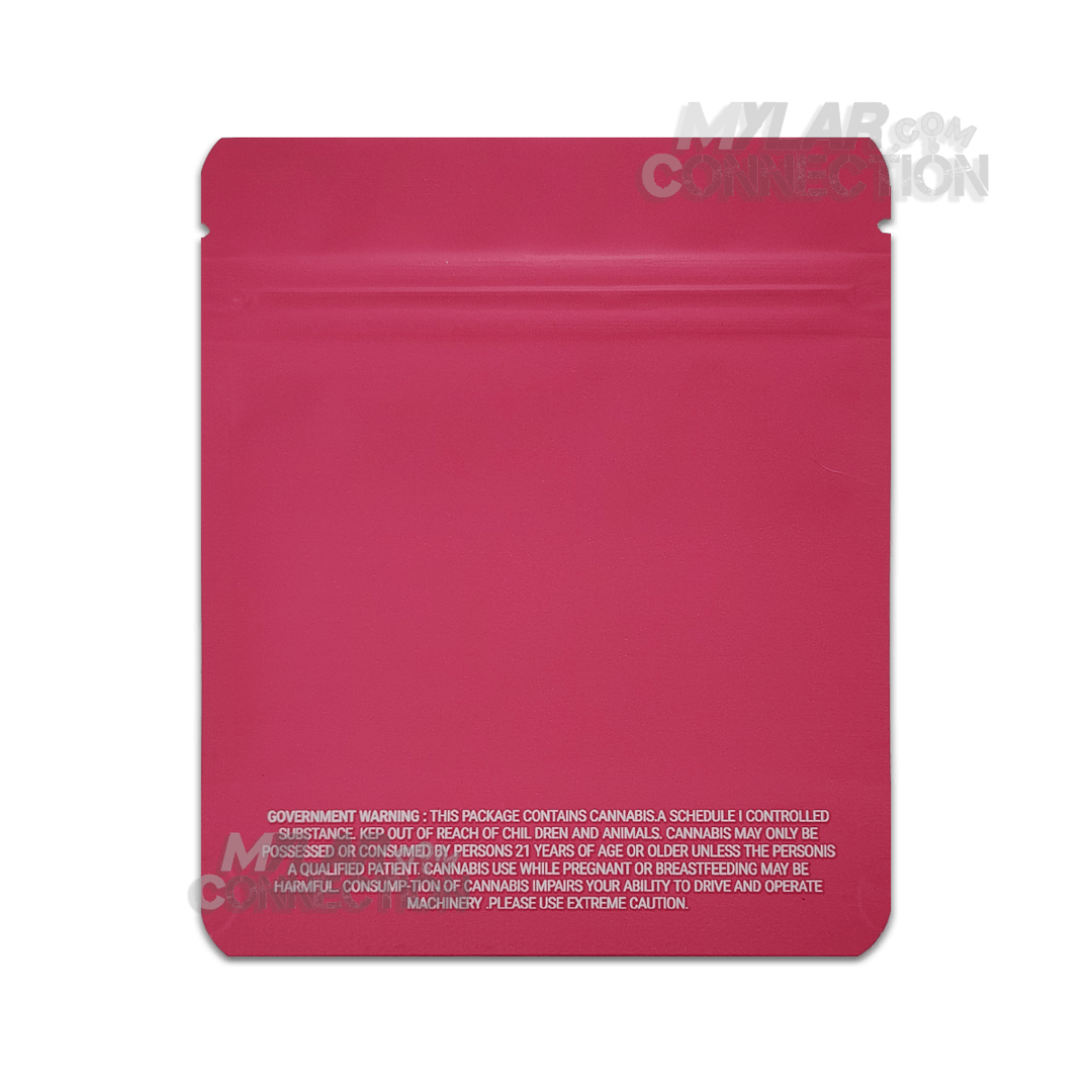 Plain Pink 3.5g Empty Flower Dry Herb Mylar Bag Smell Proof Packaging