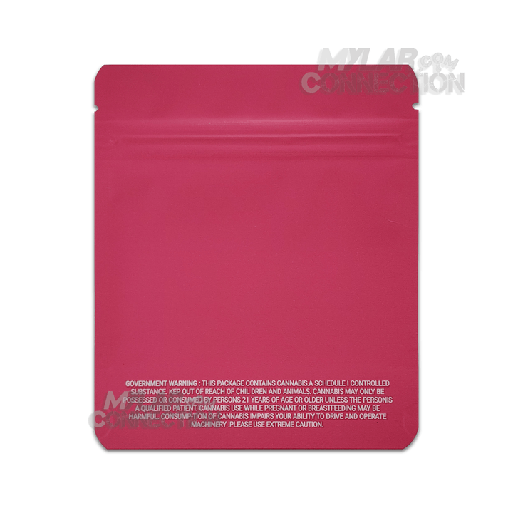 Plain Pink 3.5g Empty Flower Dry Herb Mylar Bag Smell Proof Packaging