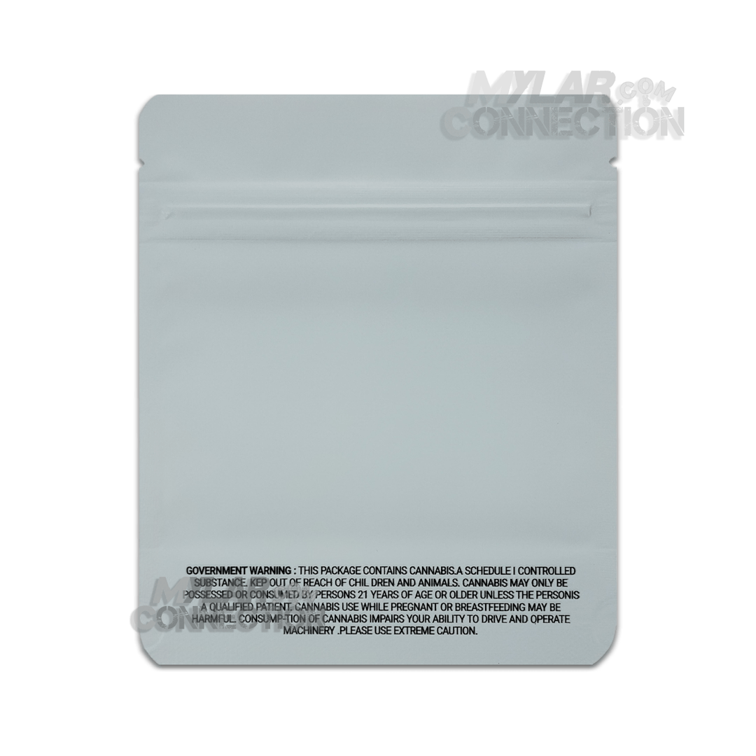 Plain White 3.5g Empty Flower Dry Herb Mylar Bag Smell Proof Packaging