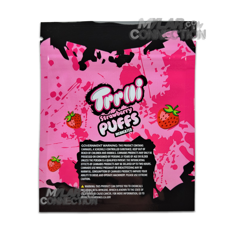 Strawberry Puffs Empty Edibles Mylar Bag Packaging 600mg