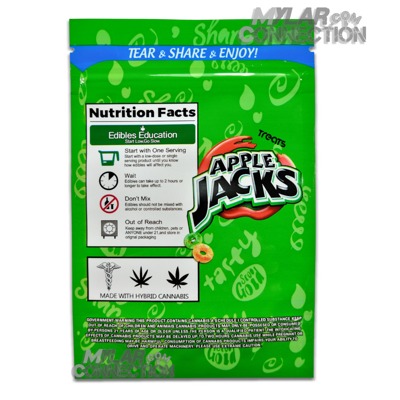 Apple Ring Empty Edibles Cereal Snack Mylar Packaging 500mg