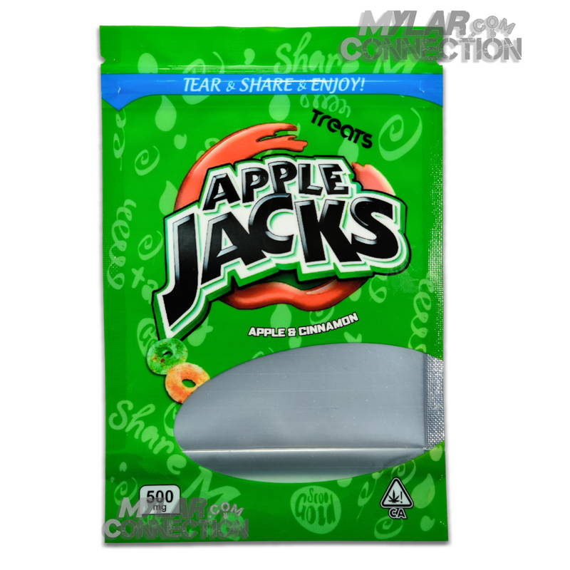 Apple Ring Empty Edibles Cereal Snack Mylar Packaging 500mg