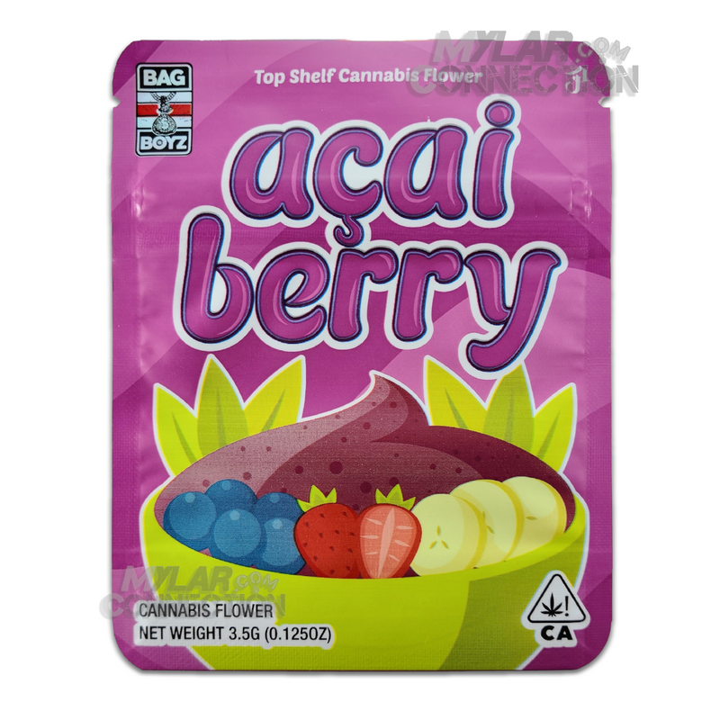 Bag Boyz Acai Berry Empty 3.5g Dry Herb Flower Mylar Bag Packaging