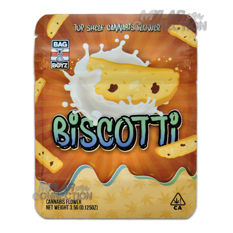 Bag Boyz Biscotti Empty 3.5g Dry Herb Flower Mylar Bag Packaging