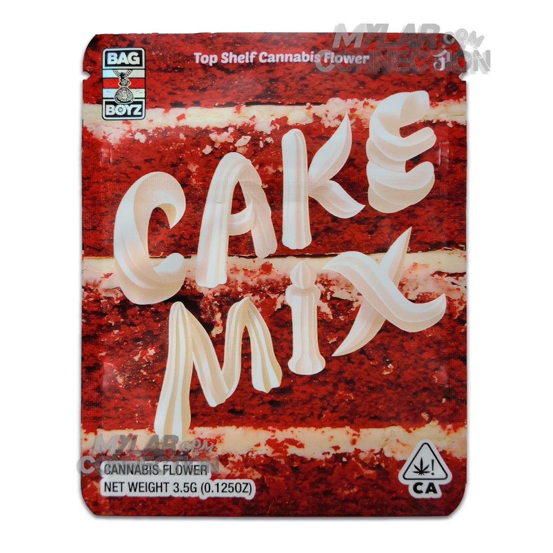 Bag Boyz Cake Mix Empty 3.5g Dry Herb Flower Mylar Bag Packaging