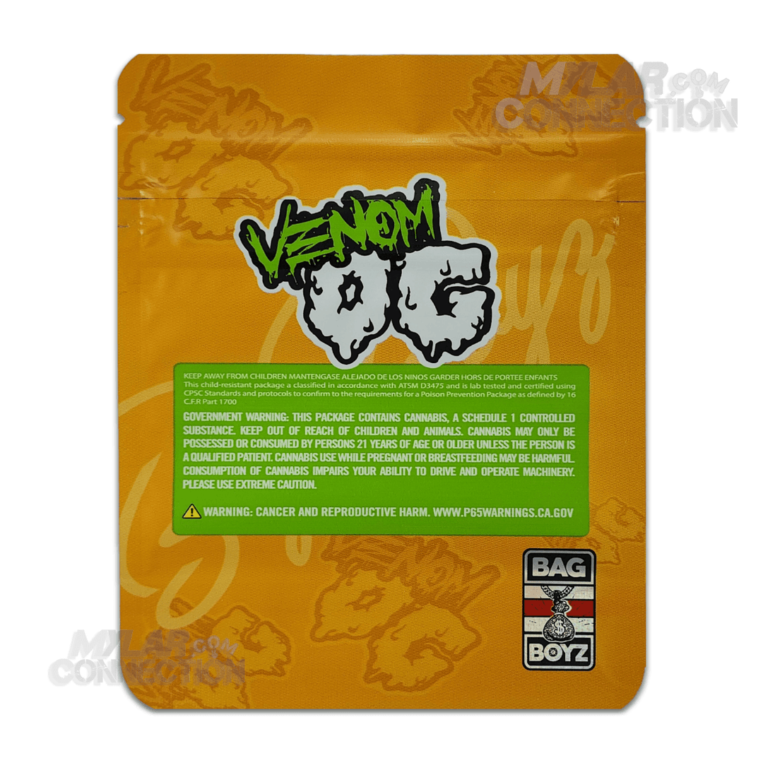 Bag Boyz Venom OG Empty 3.5g Dry Herb Flower Mylar Bag Packaging