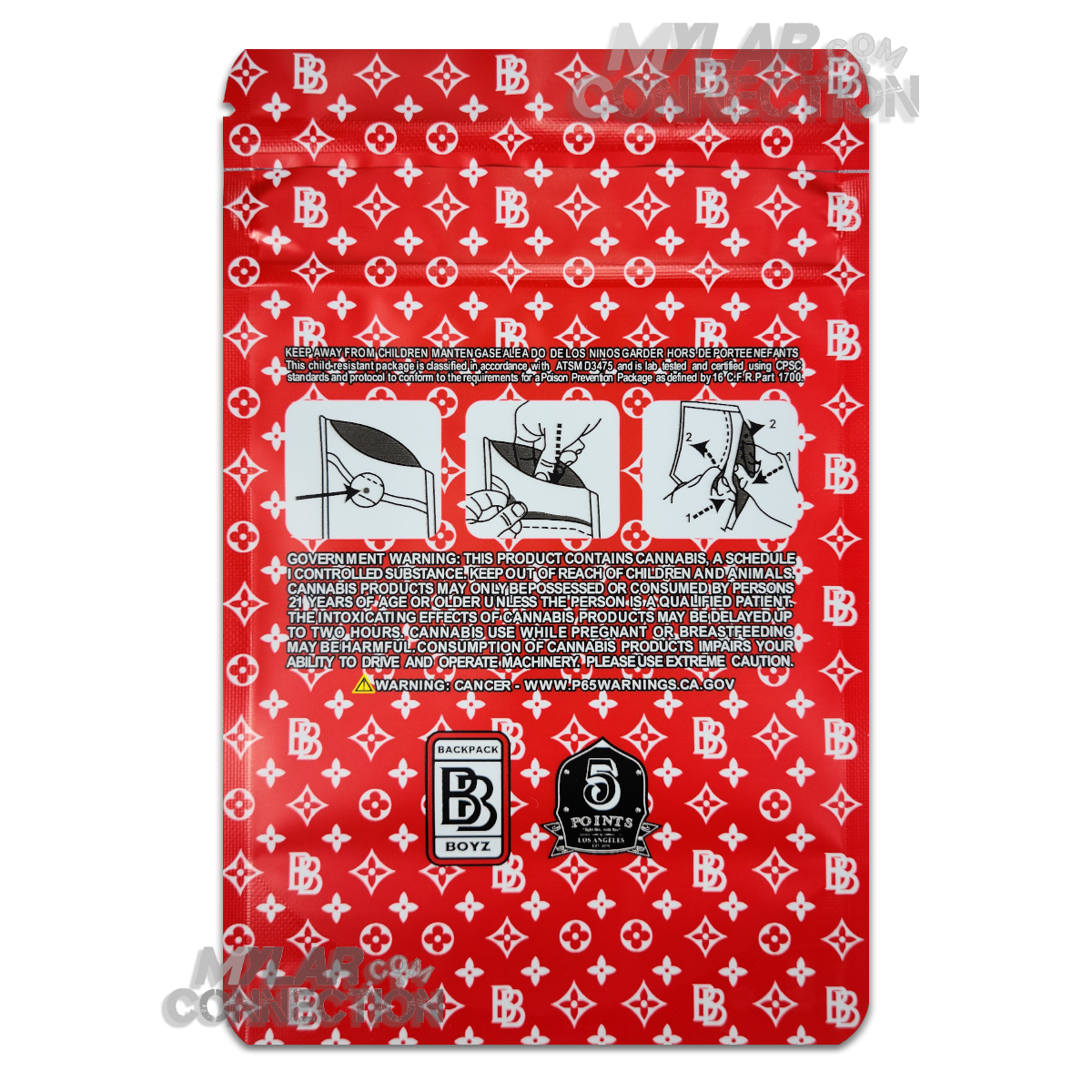 Backpack Boyz Gelato 41 3.5g Mylar Bag Back side