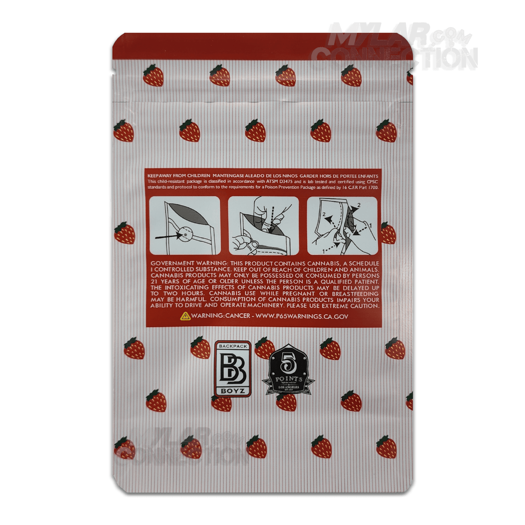 Backpack Boyz Strawberry Gelato Empty 3.5g Dry Herb Flower Mylar Bags