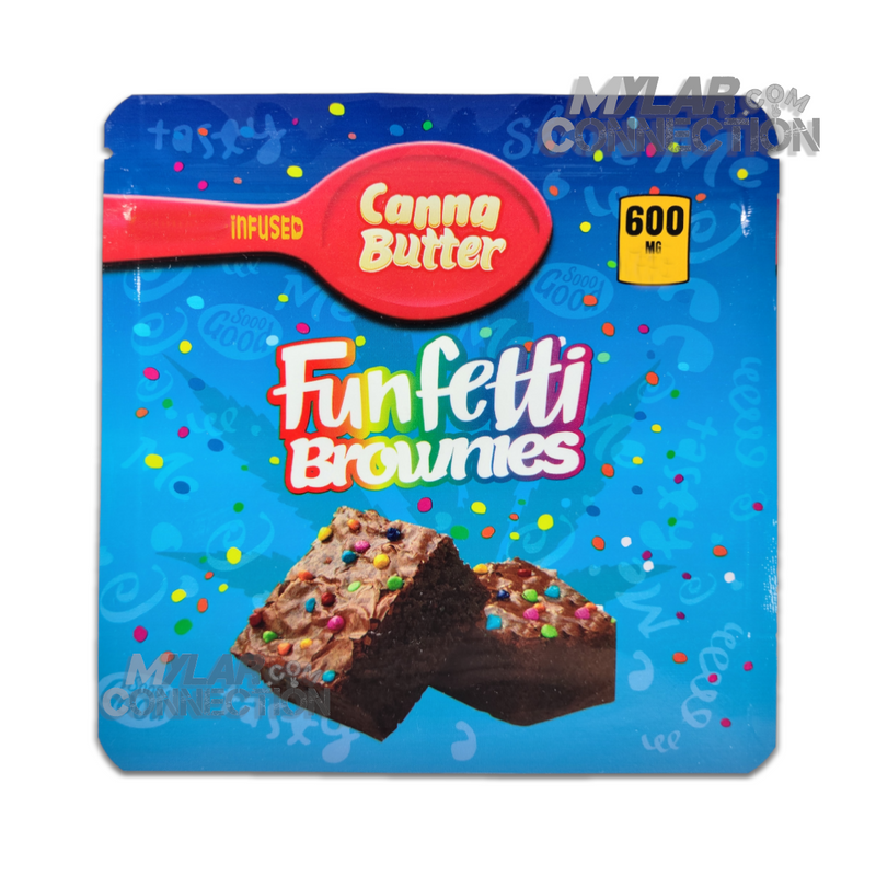 Canna Butter Funfetti Brownie 600mg Resealable Empty Mylar Snack Edibles Packaging Bags