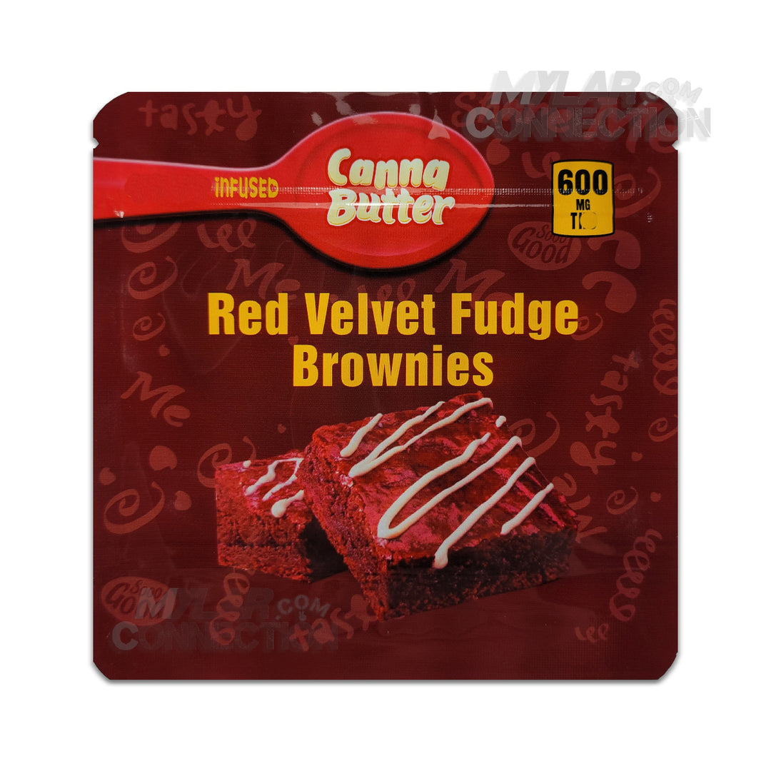 Canna Butter Red Velvet Brownies 600mg Resealable Empty Mylar Snack Edibles Packaging Bags
