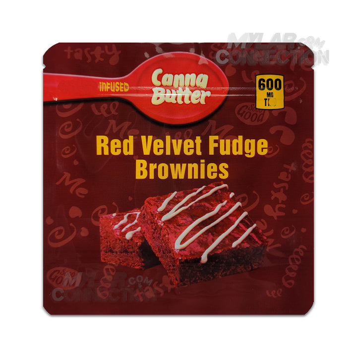 Canna Butter Red Velvet Brownies 600mg Resealable Empty Mylar Snack Edibles Packaging Bags