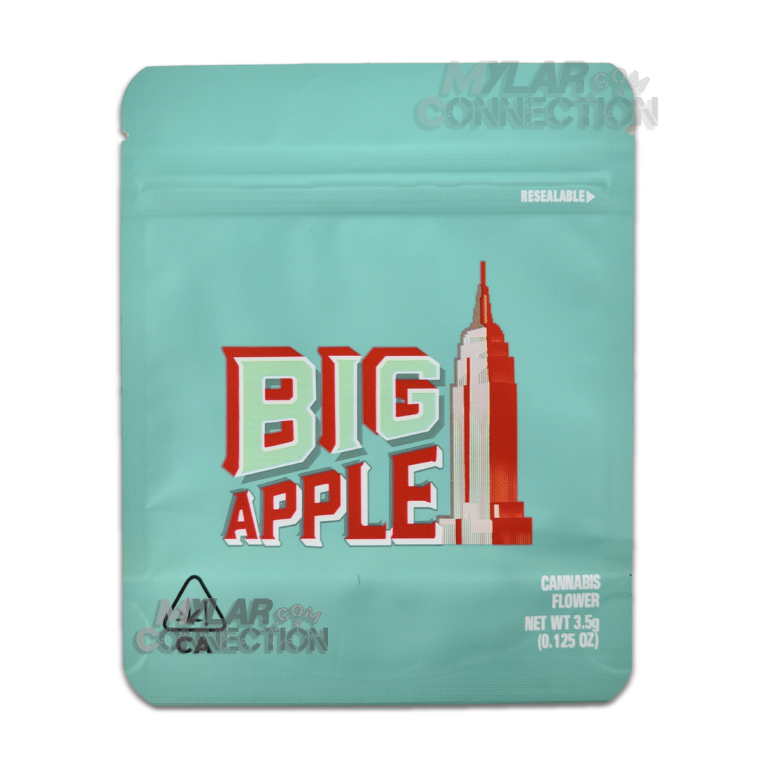 Cookies Big Apple 3.5g Empty Flower Dry Herb Mylar Bag Smell Proof Packaging