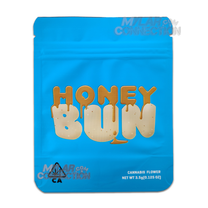Cookies Honey Bun 3.5g Empty Flower Dry Herb Mylar Bag Smell Proof Packaging