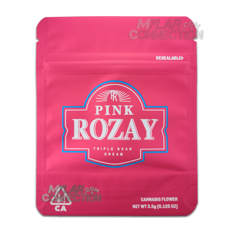 Cookies Pink Rozay 3.5g Empty Flower Dry Herb Mylar Bag Smell Proof Packaging