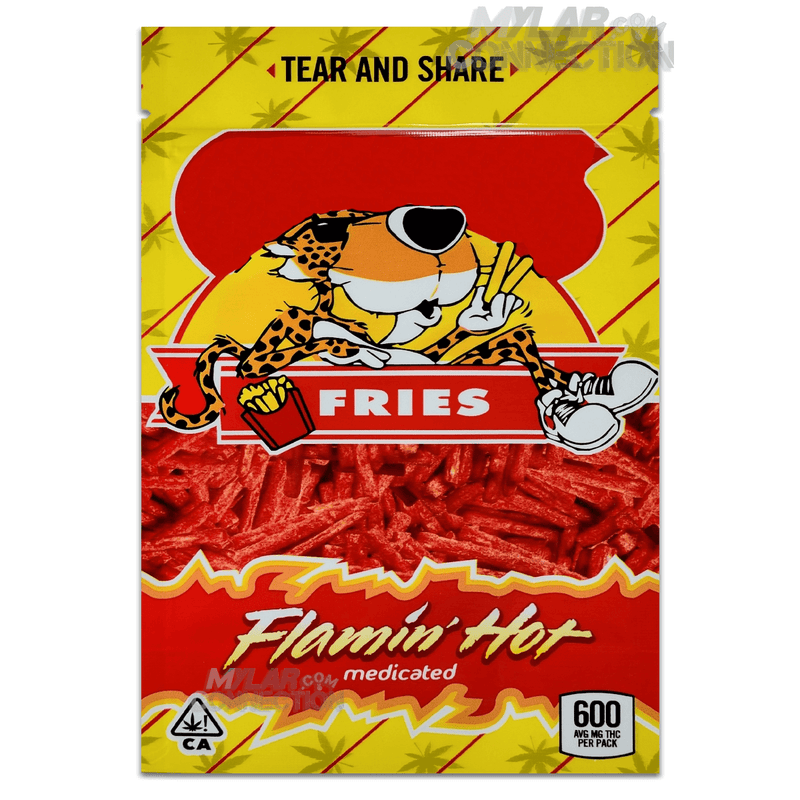 Chesterzz Flamin Hot Fries Chips Empty Edibles Snack Packaging Mylar Bags 600mg