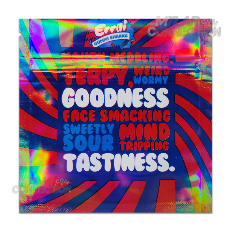 Errlli Gummi Sharks Edibles Empty Mylar Bags Packaging 500mg