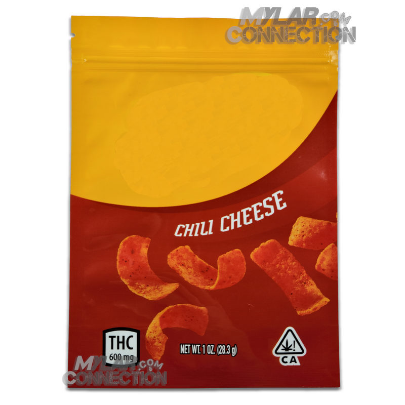 Chili Cheese Corn Chips Empty Mylar Bag Edibles Snack Packaging