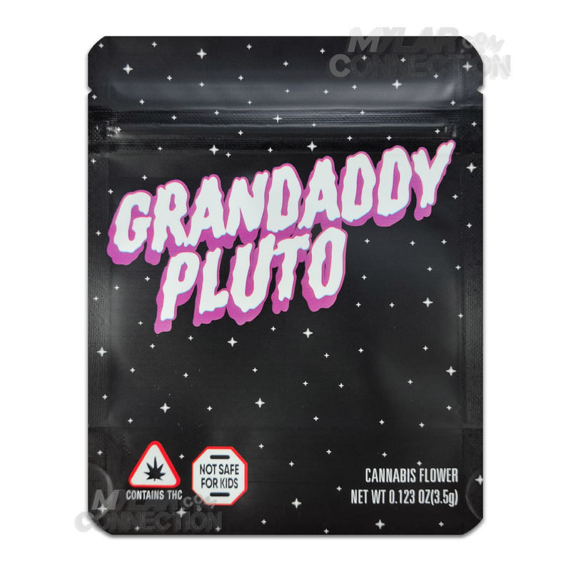 Gas House Grandaddy Pluto Empty 3.5g Dry Herb Flower Mylar Bag Packaging