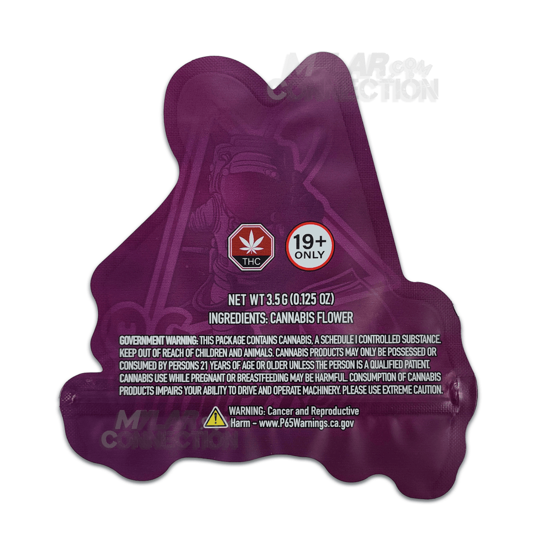 Higher Beings OG Die Cut 3.5g Empty Shaped Flower Dry Herb Mylar Bag Smell Proof Packaging