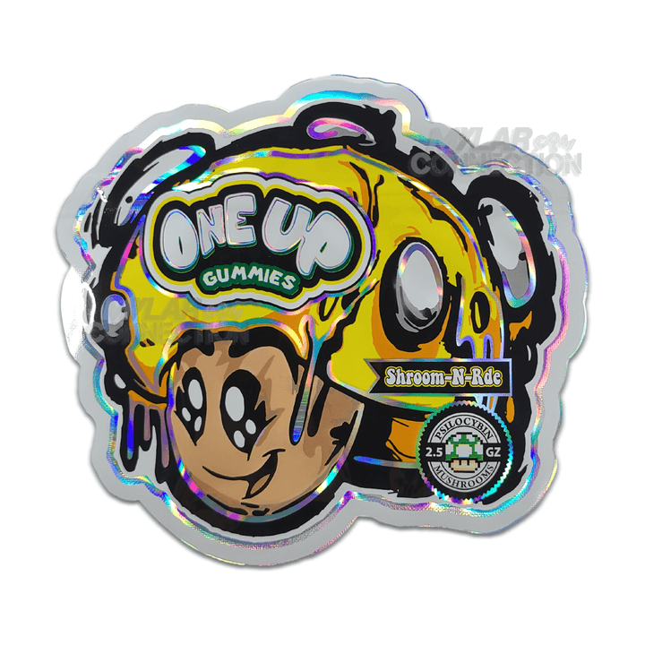 One Up 2.5g Psilocybin Magic Mushroom Shroomnade Empty Die Cut Mylar Bag Packaging For Shrooms