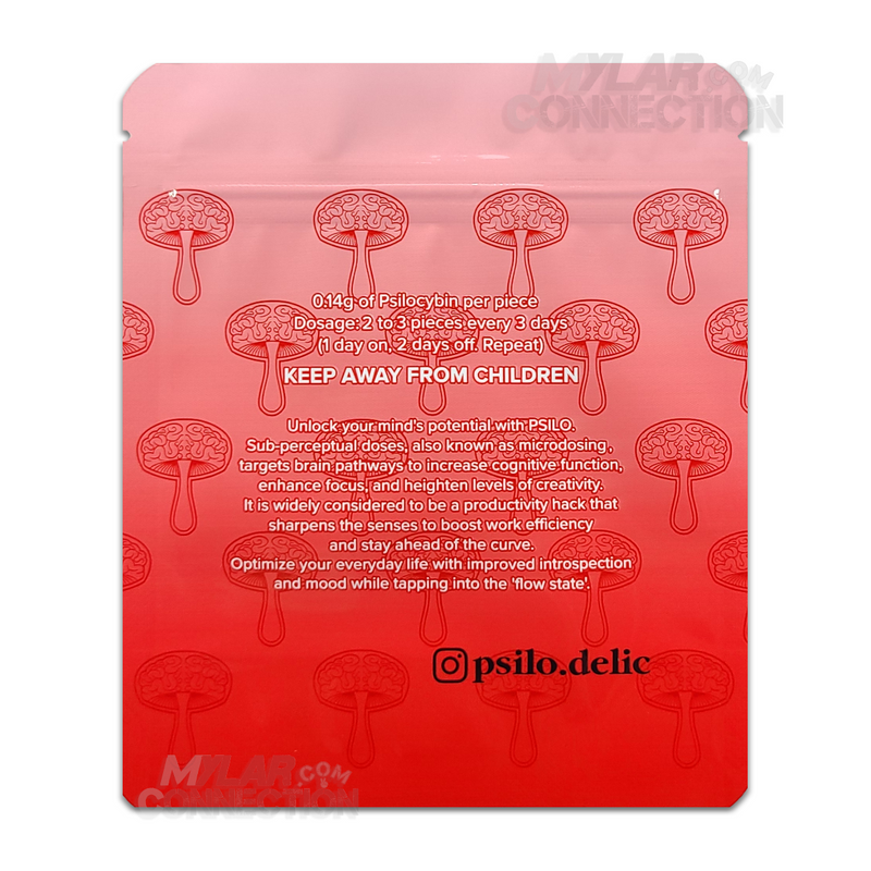 Psilo Strawberry 3.5g Gummy Cubes Psilocybin Magic Mushroom Empty Mylar Bag Packaging For Shrooms