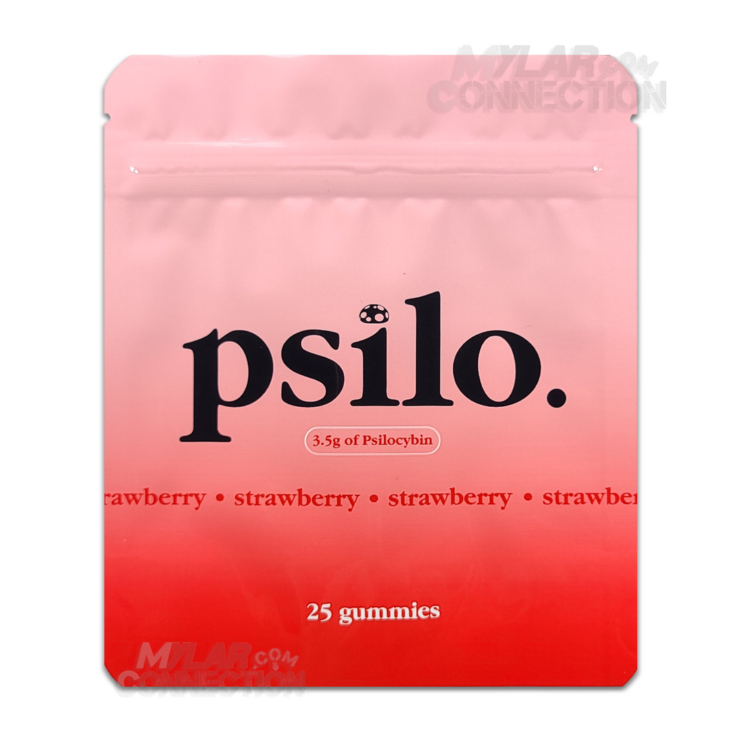Psilo Strawberry 3.5g Gummy Cubes Psilocybin Magic Mushroom Empty Mylar Bag Packaging For Shrooms