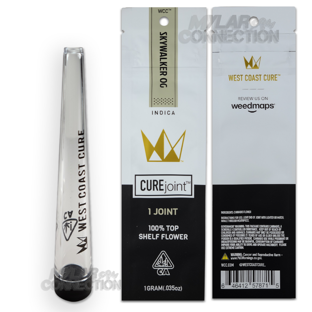West Coast Cure Joint Skywalker OG Empty Single Pre-roll Mylar Bag Packaging