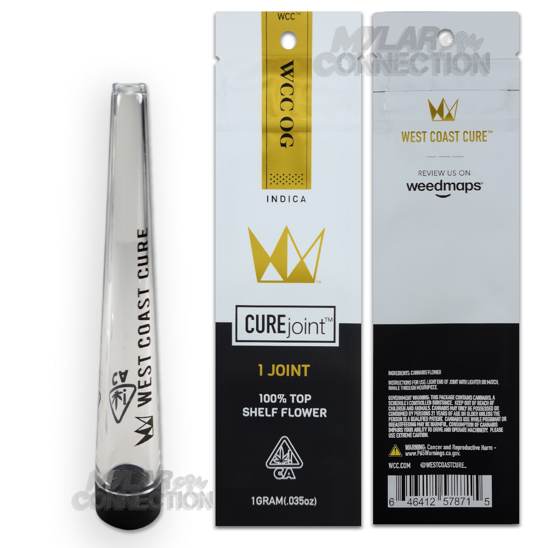 West Coast Cure Joint WCC OG Empty Single Pre-roll Mylar Bag Packaging