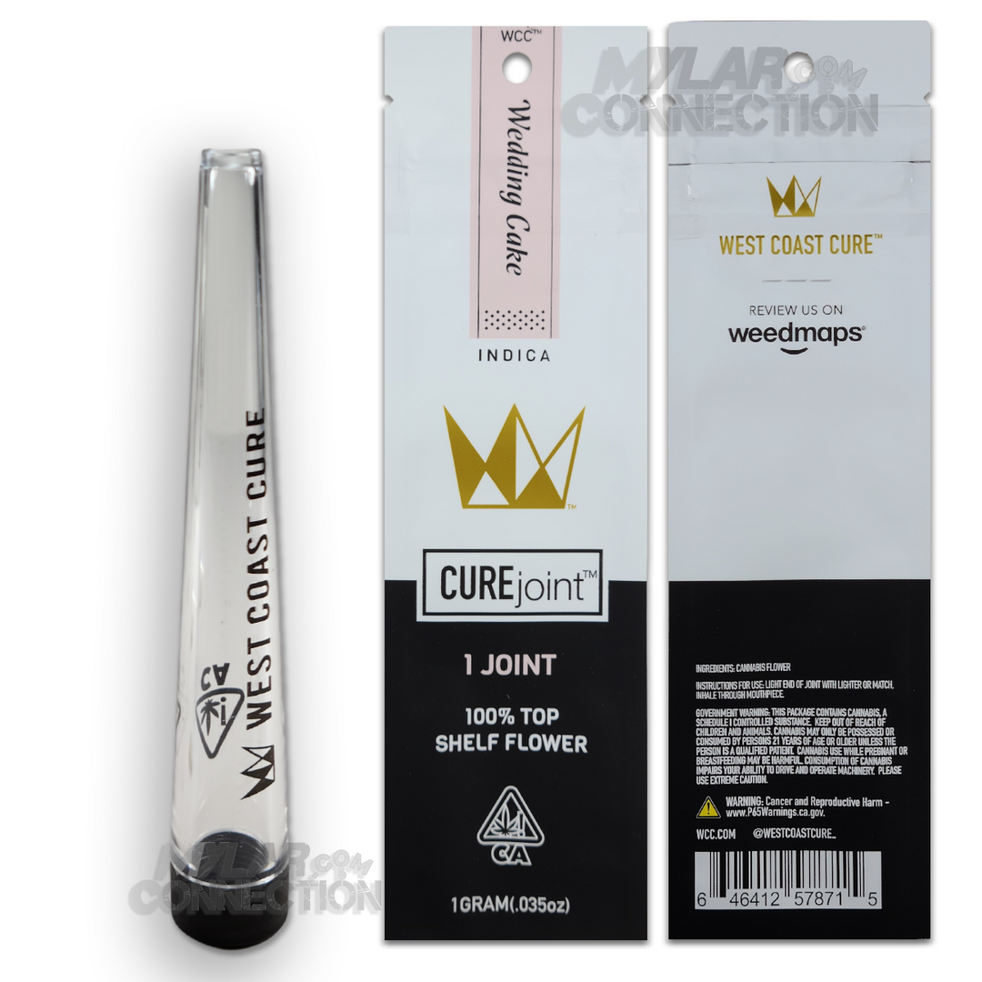 West Coast Cure Joint Wedding Cake Empty Single Pre-roll Mylar Bag Packaging